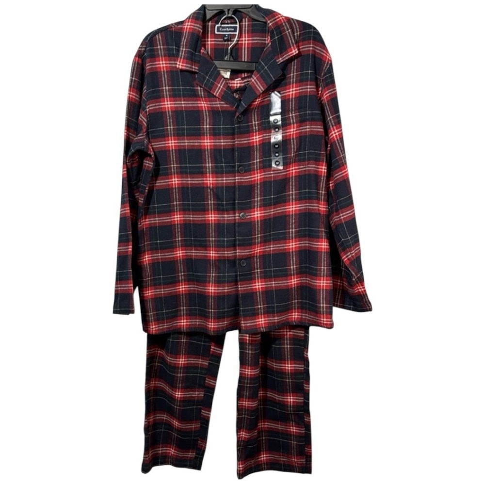 Club Room Pajamas Red‎ Plaid 2-Piece Set Flannel in Size M